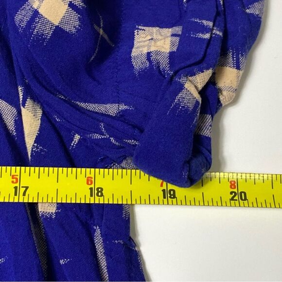 Anthroplogie Holding Horses Blue Abstract Tunic Top W/ Pockets Women's Size M - Picture 6 of 16